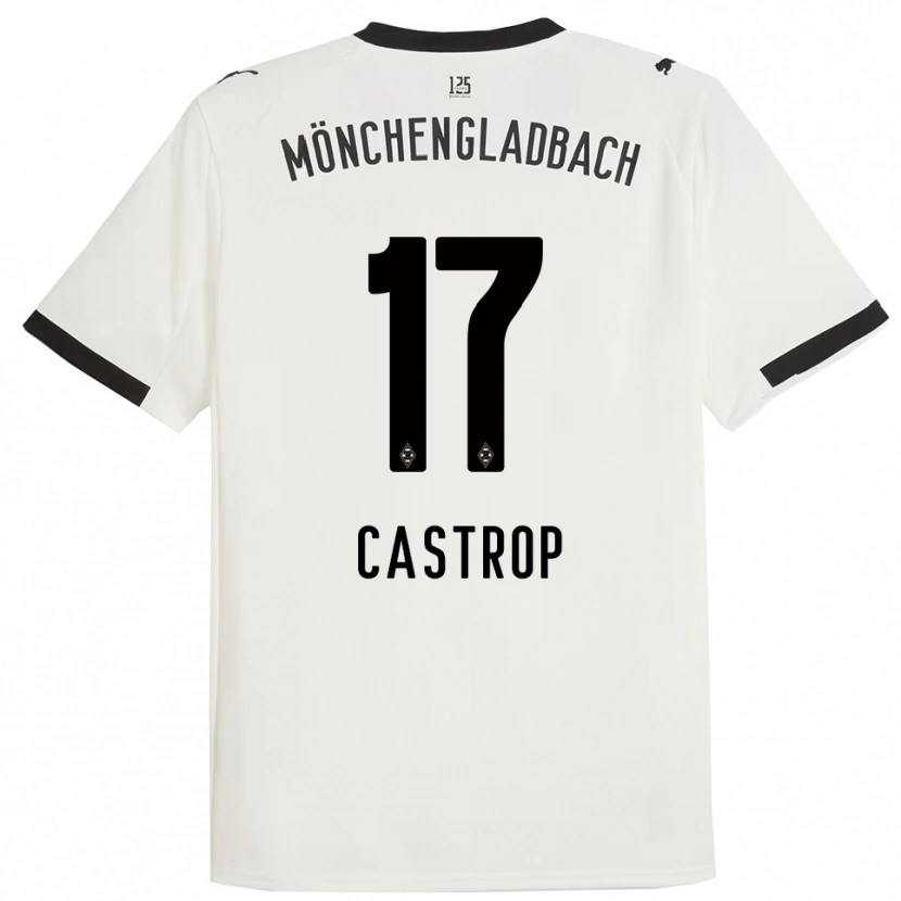 Danxen Męski Jens Castrop #17 Biały Czarny Domowa Koszulka 2025/26 Koszulki Klubowe