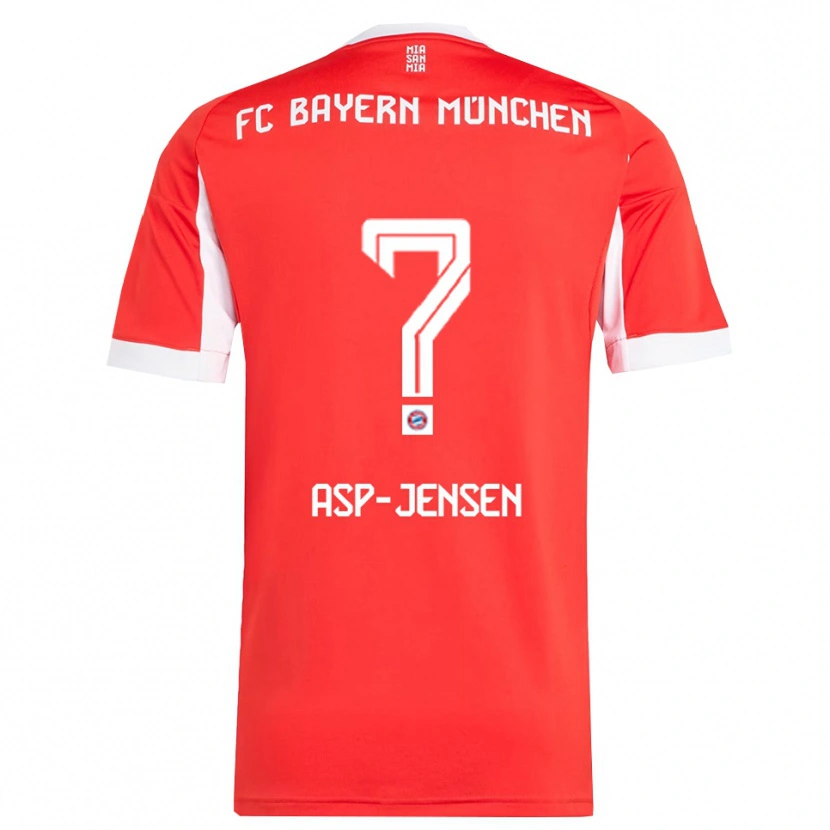 Danxen Męski Jonathan Asp-Jensen #0 Biały Czerwony Domowa Koszulka 2025/26 Koszulki Klubowe