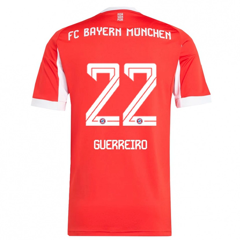 Danxen Męski Raphaël Guerreiro #22 Biały Czerwony Domowa Koszulka 2025/26 Koszulki Klubowe