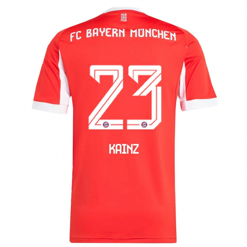 Danxen Męski Manuel Kainz #23 Biały Czerwony Domowa Koszulka 2025/26 Koszulki Klubowe