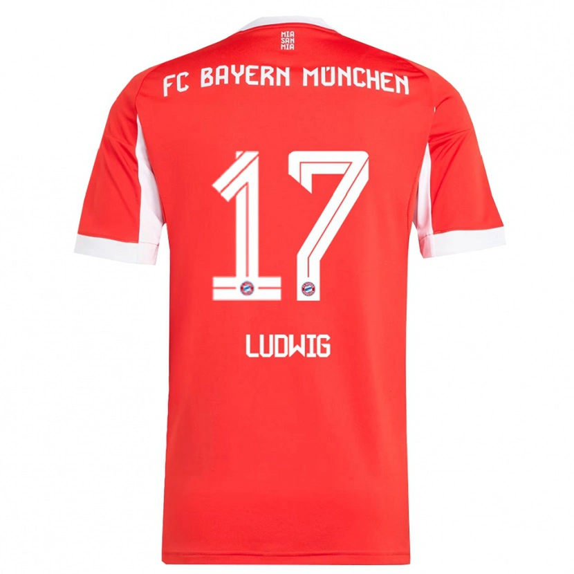 Danxen Męski Linus Ludwig #17 Biały Czerwony Domowa Koszulka 2025/26 Koszulki Klubowe