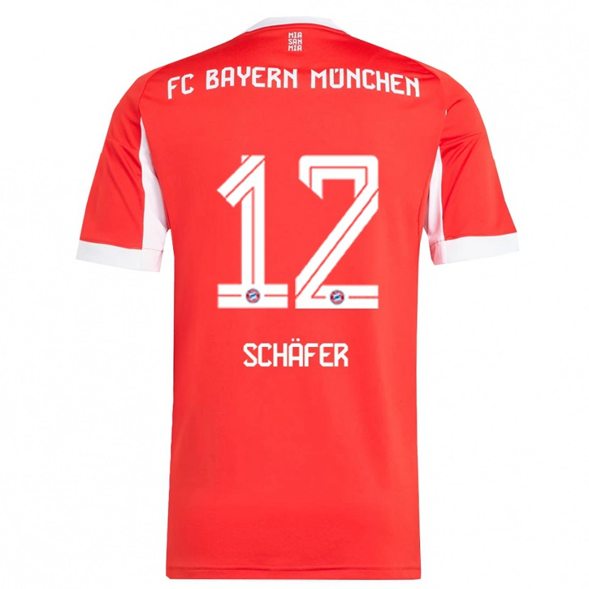 Danxen Męski Luis Schäfer #12 Biały Czerwony Domowa Koszulka 2025/26 Koszulki Klubowe