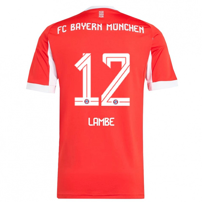 Danxen Męski Allen Junior Lambé #12 Biały Czerwony Domowa Koszulka 2025/26 Koszulki Klubowe