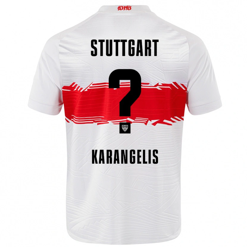 Danxen Męski Konstantinos Karangelis #0 Biały Czerwony Domowa Koszulka 2025/26 Koszulki Klubowe