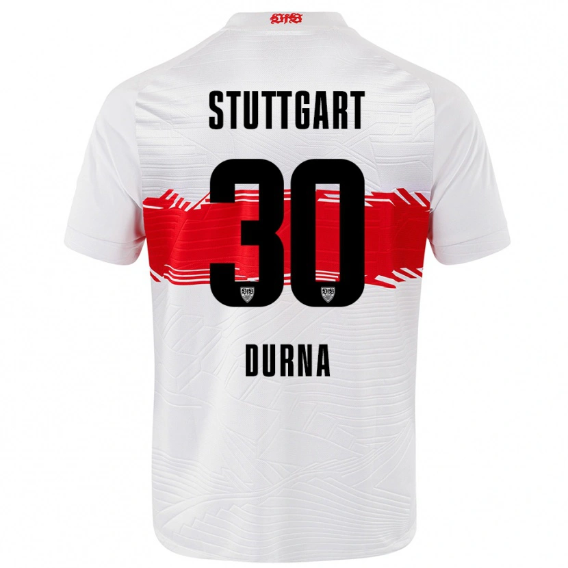 Danxen Męski Tuncay Durna #30 Biały Czerwony Domowa Koszulka 2025/26 Koszulki Klubowe