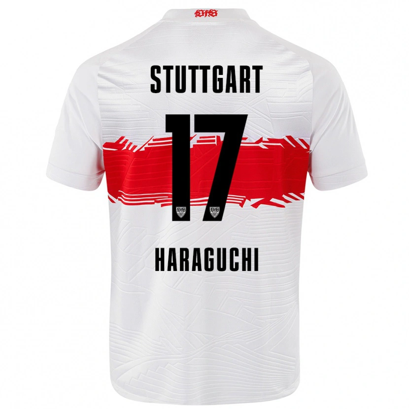 Danxen Męski Genki Haraguchi #17 Biały Czerwony Domowa Koszulka 2025/26 Koszulki Klubowe