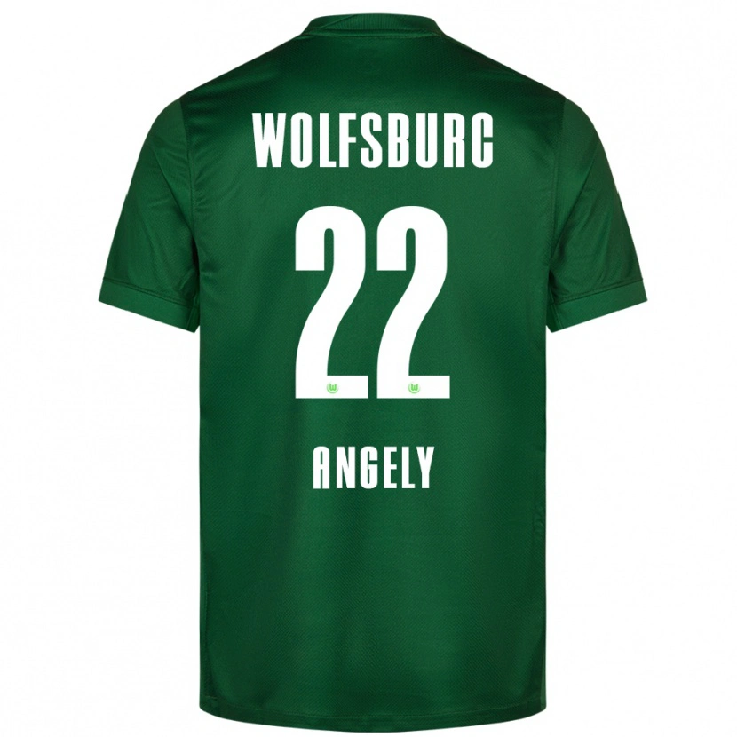 Danxen Męski Mathys Angély #22 Zielony Biały Domowa Koszulka 2025/26 Koszulki Klubowe