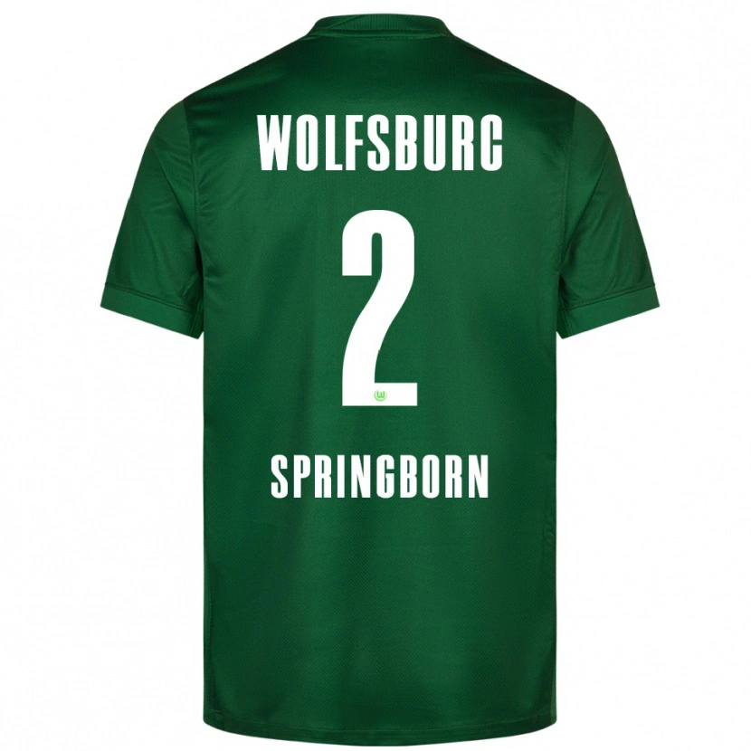 Danxen Męski Noah Springborn #2 Zielony Biały Domowa Koszulka 2025/26 Koszulki Klubowe