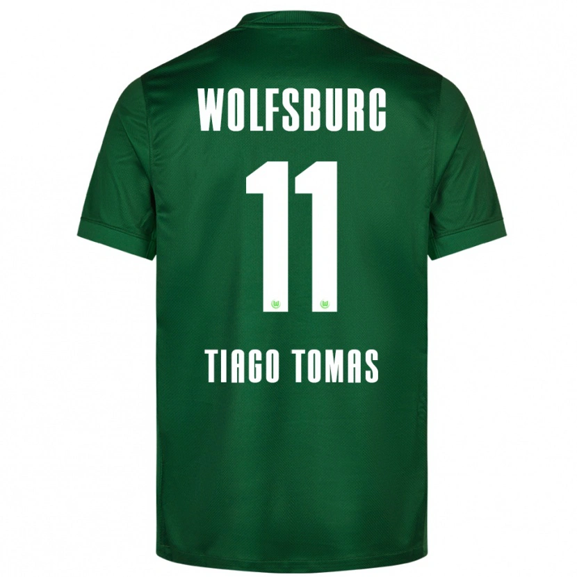 Danxen Męski Tiago Tomás #11 Zielony Biały Domowa Koszulka 2025/26 Koszulki Klubowe