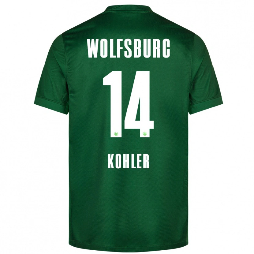Danxen Męski Leonard Köhler #14 Zielony Biały Domowa Koszulka 2025/26 Koszulki Klubowe