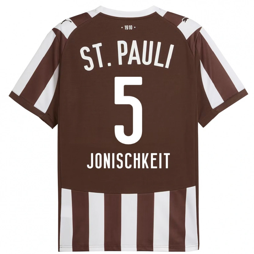 Danxen Męski Jamal Jonischkeit #5 Kawa Z Mlekiem Biały Domowa Koszulka 2025/26 Koszulki Klubowe