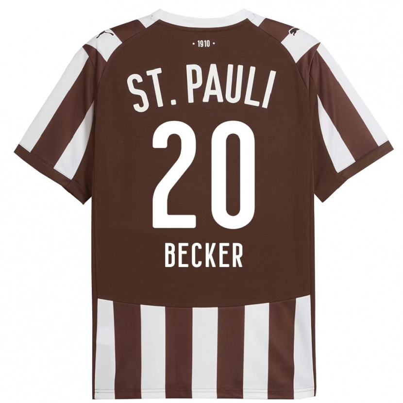 Danxen Męski Jesper Becker #20 Kawa Z Mlekiem Biały Domowa Koszulka 2025/26 Koszulki Klubowe