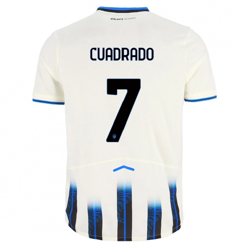 Danxen Męski Juan Cuadrado #7 Biały Niebieski Wyjazdowa Koszulka 2025/26 Koszulki Klubowe
