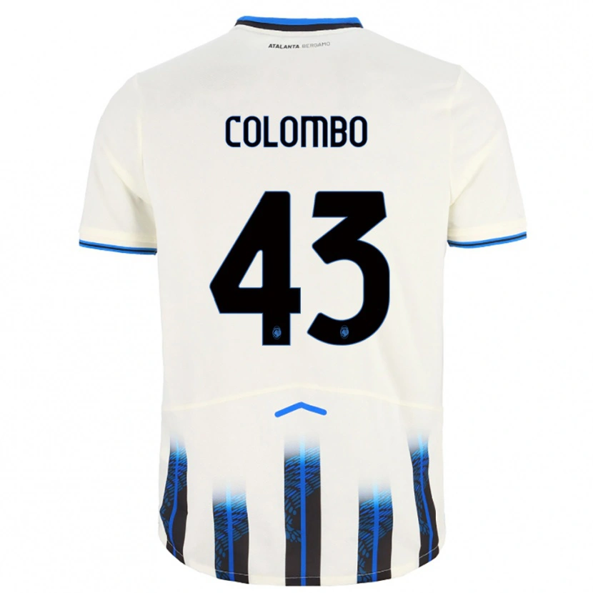 Danxen Męski Matteo Colombo #43 Biały Niebieski Wyjazdowa Koszulka 2025/26 Koszulki Klubowe