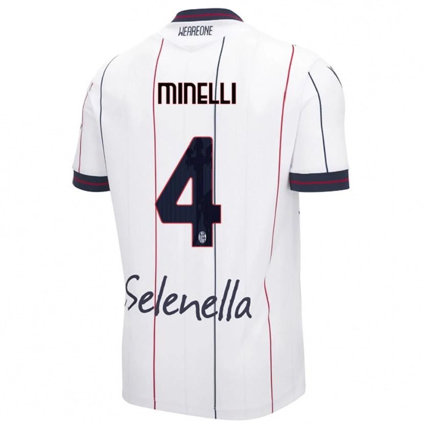 Danxen Męski Leo Minelli #4 Biały Królewski Niebieski Wyjazdowa Koszulka 2025/26 Koszulki Klubowe