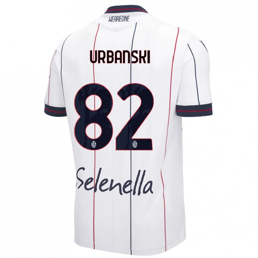 Danxen Męski Kacper Urbanski #82 Biały Królewski Niebieski Wyjazdowa Koszulka 2025/26 Koszulki Klubowe