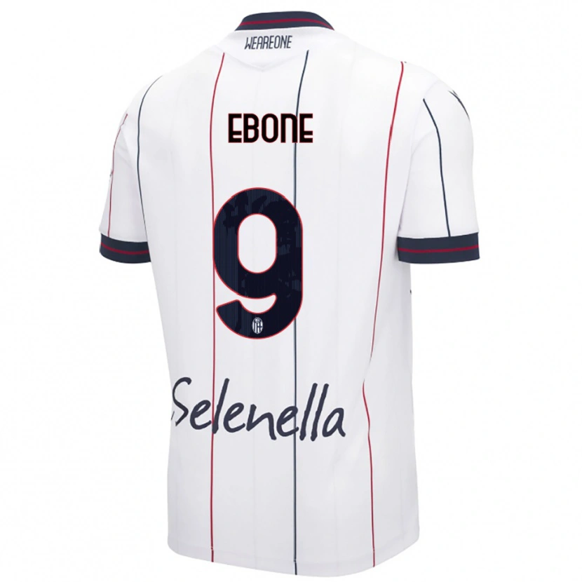 Danxen Męski Tommaso Ebone #9 Biały Królewski Niebieski Wyjazdowa Koszulka 2025/26 Koszulki Klubowe