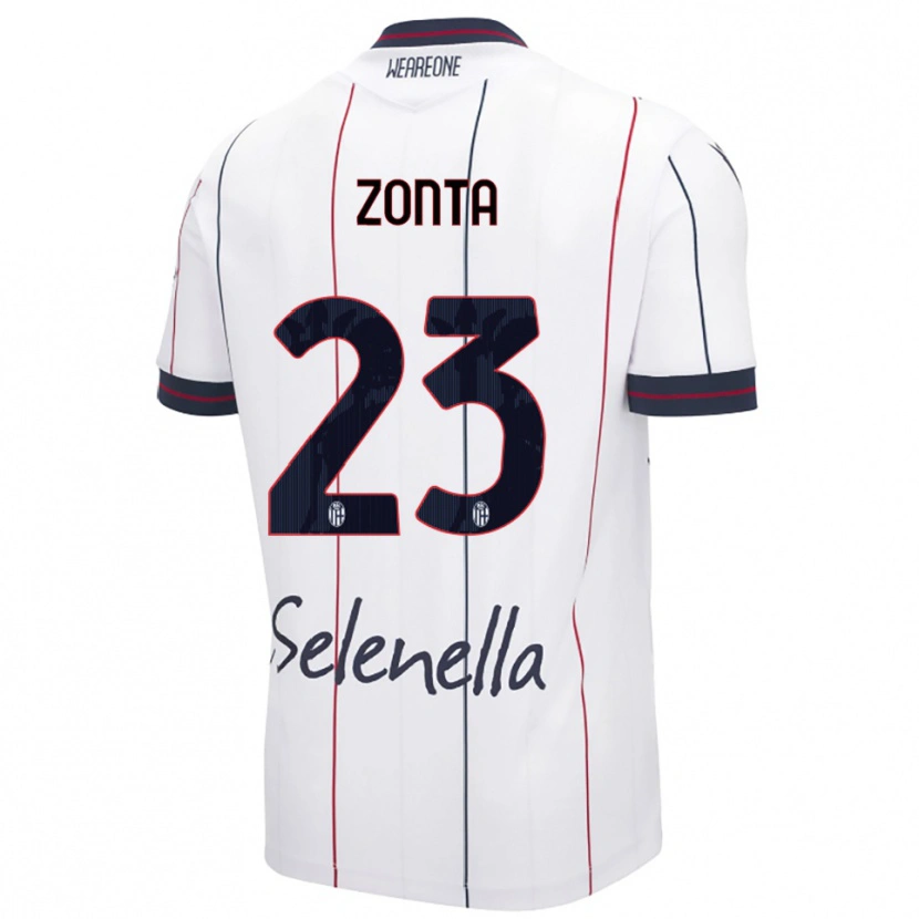 Danxen Męski Alessandro Zonta #23 Biały Królewski Niebieski Wyjazdowa Koszulka 2025/26 Koszulki Klubowe