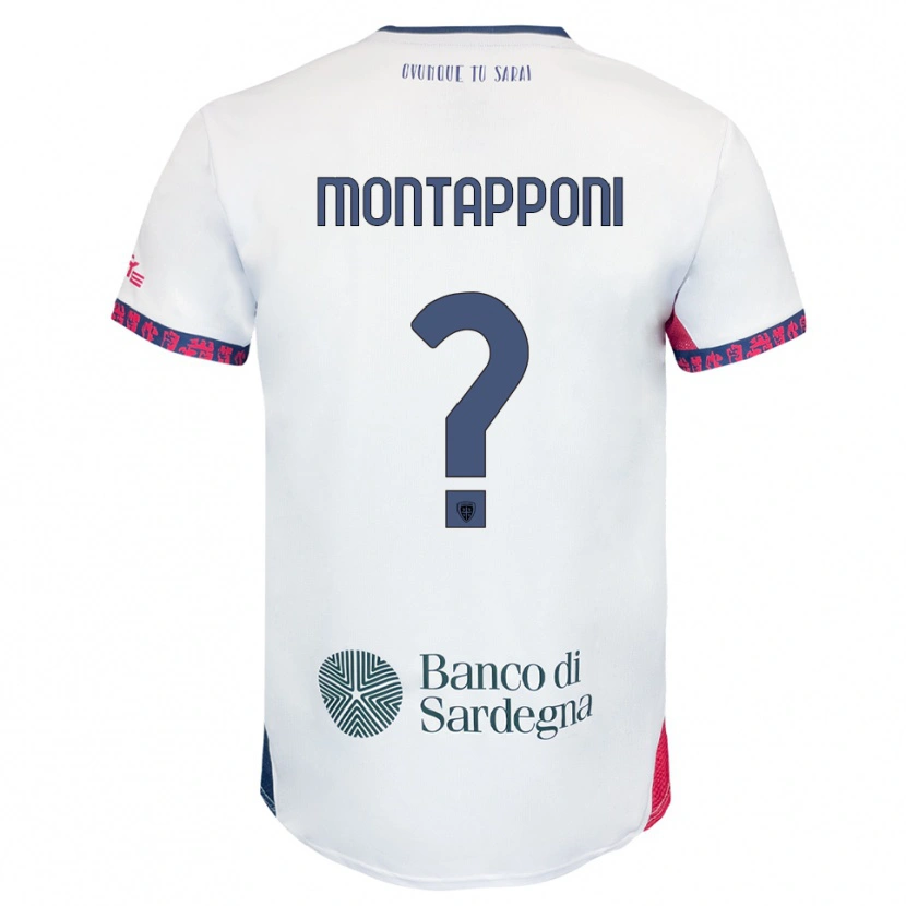 Danxen Męski Leonardo Montapponi #0 Biały Granatowy Czerwony Wyjazdowa Koszulka 2025/26 Koszulki Klubowe