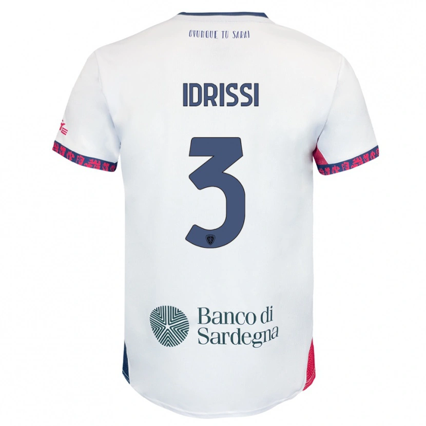 Danxen Męski Riyad Idrissi #3 Biały Granatowy Czerwony Wyjazdowa Koszulka 2025/26 Koszulki Klubowe