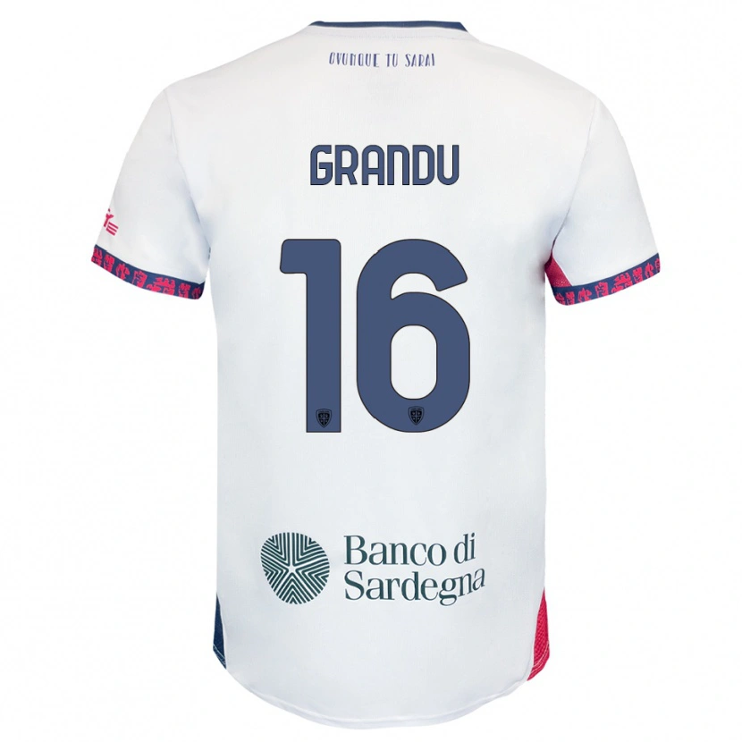 Danxen Męski Nicola Grandu #16 Biały Granatowy Czerwony Wyjazdowa Koszulka 2025/26 Koszulki Klubowe