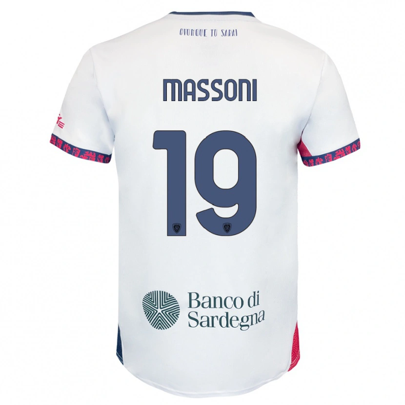 Danxen Męski Nicholas Massoni #19 Biały Granatowy Czerwony Wyjazdowa Koszulka 2025/26 Koszulki Klubowe