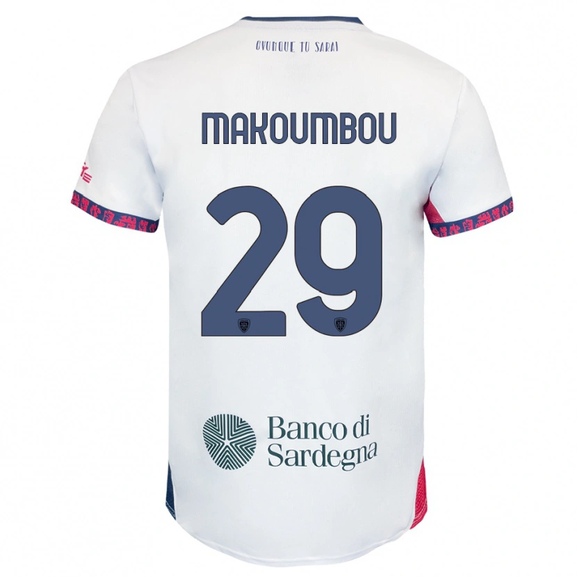 Danxen Męski Antoine Makoumbou #29 Biały Granatowy Czerwony Wyjazdowa Koszulka 2025/26 Koszulki Klubowe
