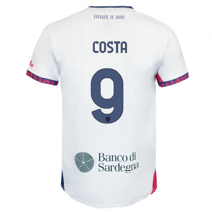 Danxen Męski Luca Costa #9 Biały Granatowy Czerwony Wyjazdowa Koszulka 2025/26 Koszulki Klubowe