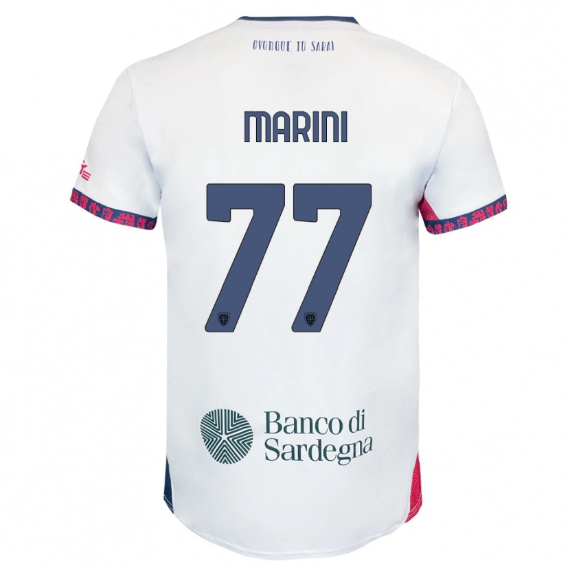 Danxen Męski Matteo Marini #77 Biały Granatowy Czerwony Wyjazdowa Koszulka 2025/26 Koszulki Klubowe