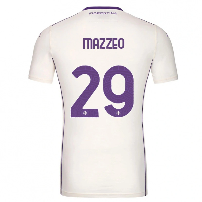 Danxen Męski Brando Mazzeo #29 Biały Fioletowy Czerwony Wyjazdowa Koszulka 2025/26 Koszulki Klubowe