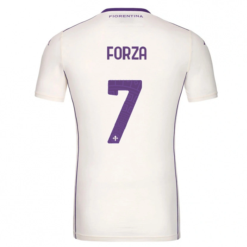 Danxen Męski Francesco Forza #7 Biały Fioletowy Czerwony Wyjazdowa Koszulka 2025/26 Koszulki Klubowe