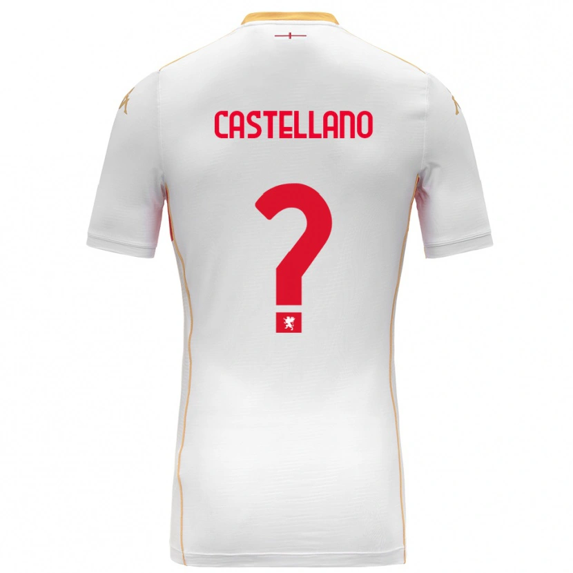 Danxen Męski Cristiano Castellano #0 Biały Czerwony Wyjazdowa Koszulka 2025/26 Koszulki Klubowe