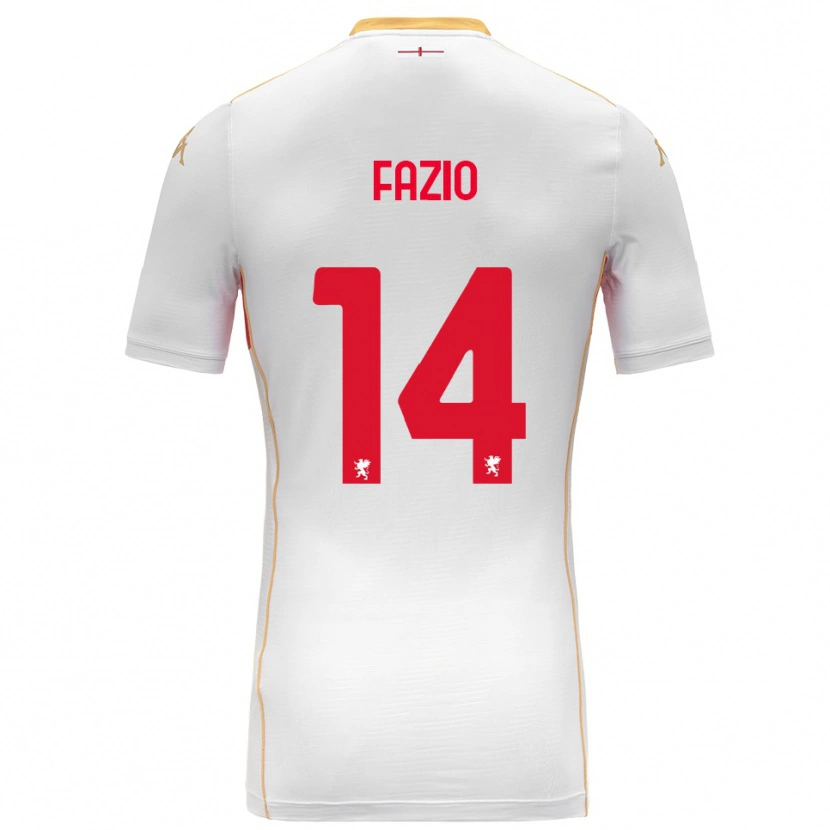 Danxen Męski Tommaso Fazio #14 Biały Czerwony Wyjazdowa Koszulka 2025/26 Koszulki Klubowe