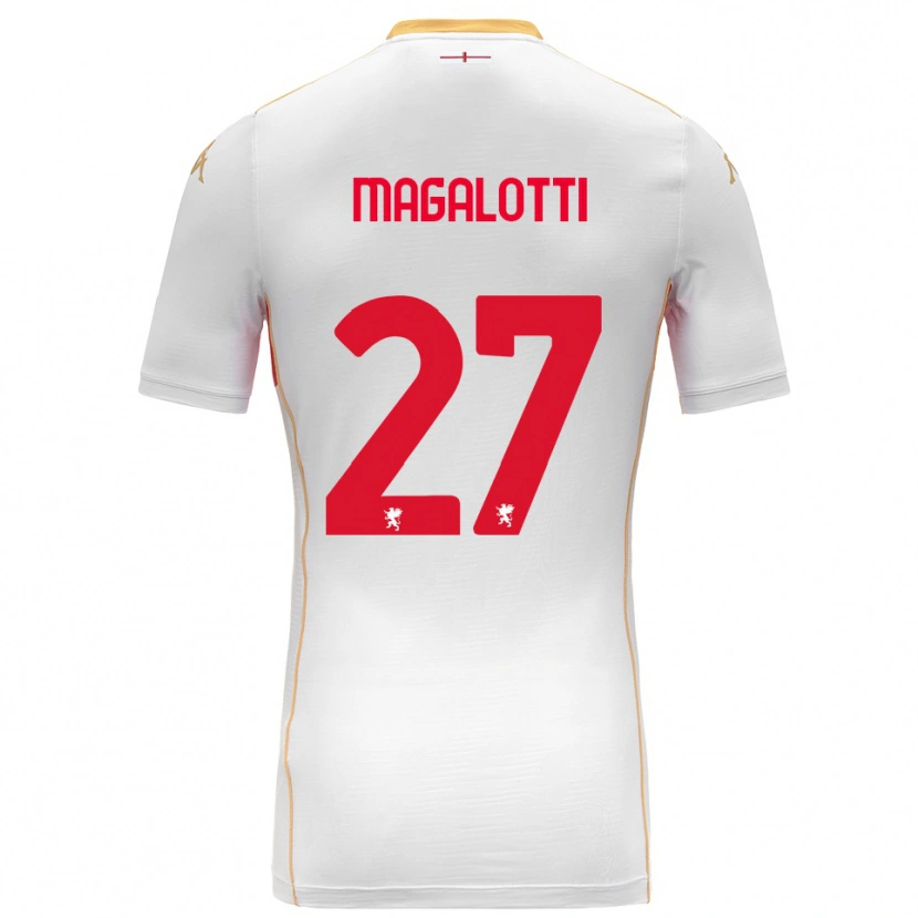 Danxen Męski Gabriele Magalotti #27 Biały Czerwony Wyjazdowa Koszulka 2025/26 Koszulki Klubowe