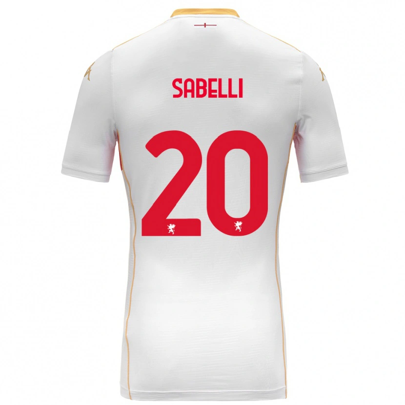 Danxen Męski Stefano Sabelli #20 Biały Czerwony Wyjazdowa Koszulka 2025/26 Koszulki Klubowe