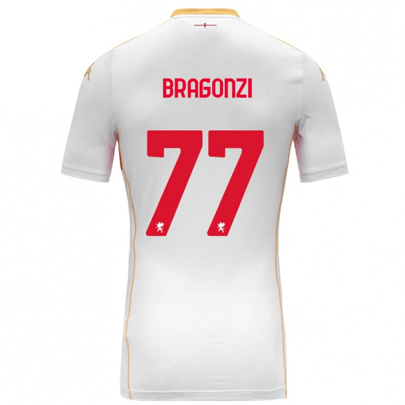 Danxen Męski Asia Bragonzi #77 Biały Czerwony Wyjazdowa Koszulka 2025/26 Koszulki Klubowe
