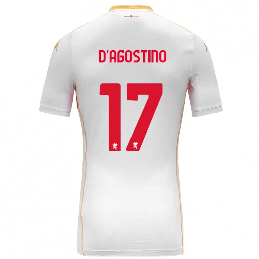 Danxen Męski Riccardo D'agostino #17 Biały Czerwony Wyjazdowa Koszulka 2025/26 Koszulki Klubowe