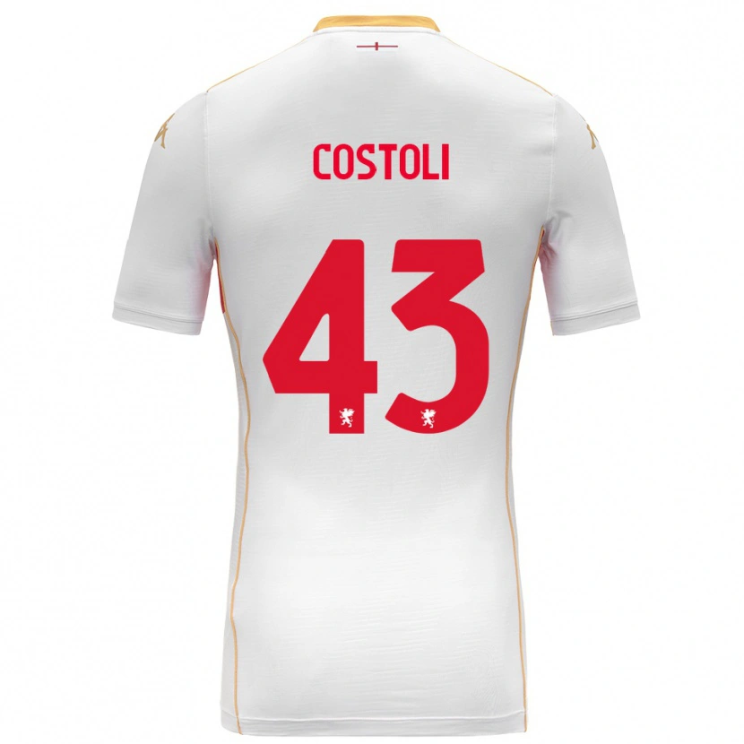 Danxen Męski Lorenzo Costoli #43 Biały Czerwony Wyjazdowa Koszulka 2025/26 Koszulki Klubowe