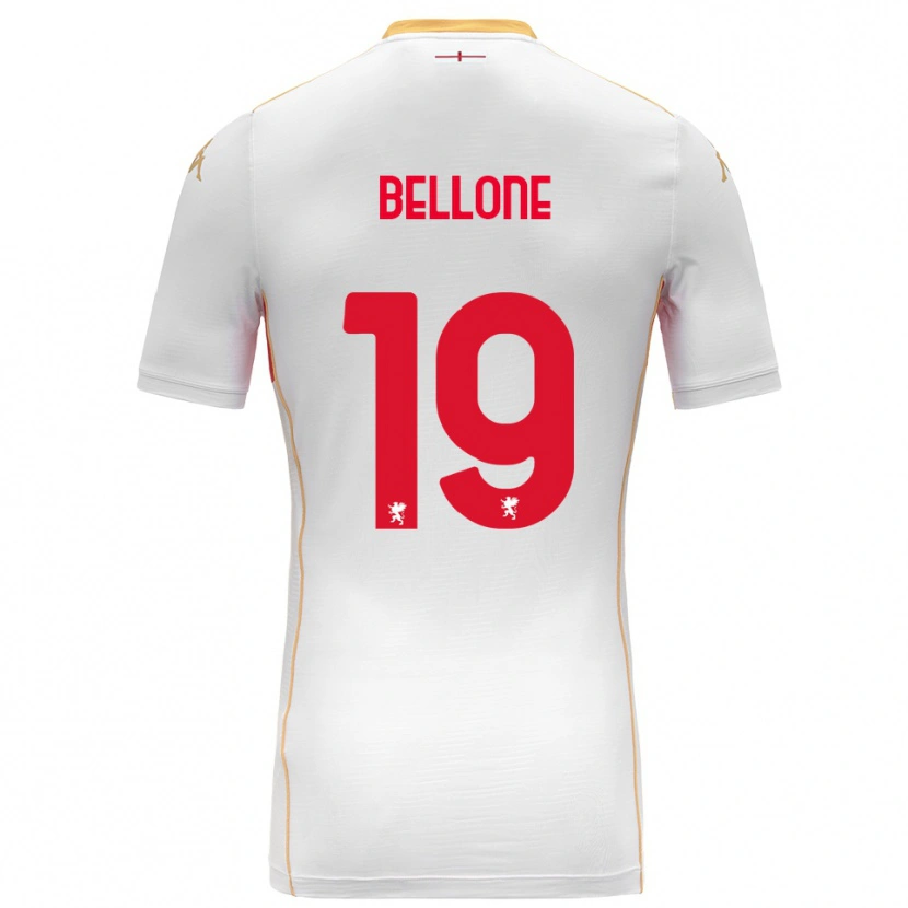 Danxen Męski Francesco Bellone #19 Biały Czerwony Wyjazdowa Koszulka 2025/26 Koszulki Klubowe