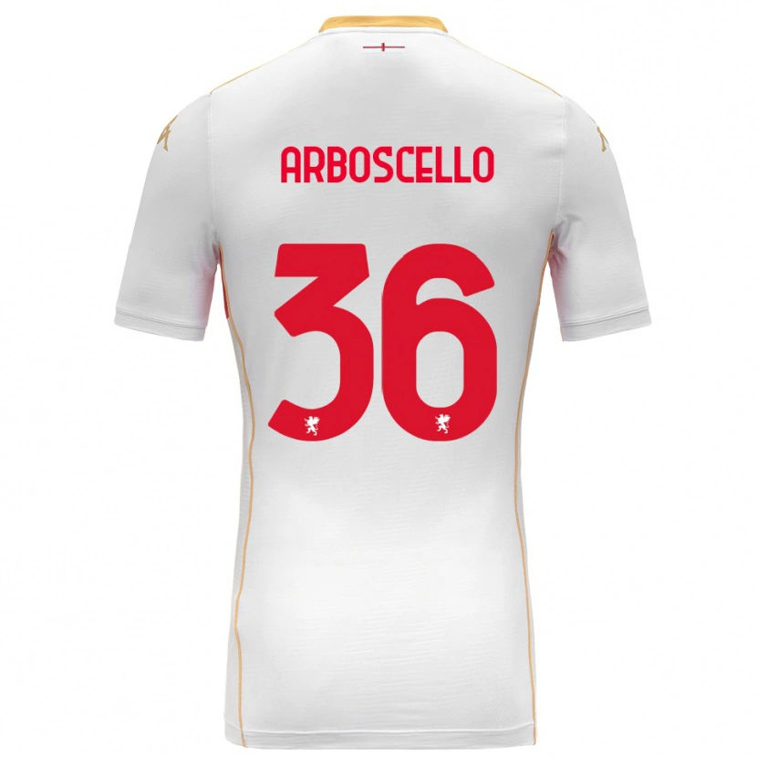 Danxen Męski Riccardo Arboscello #36 Biały Czerwony Wyjazdowa Koszulka 2025/26 Koszulki Klubowe