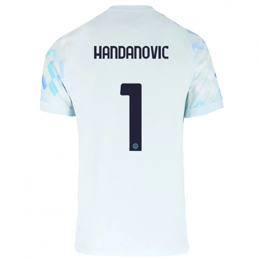 Danxen Męski Samir Handanovic #1 Biały Niebieski Wyjazdowa Koszulka 2025/26 Koszulki Klubowe