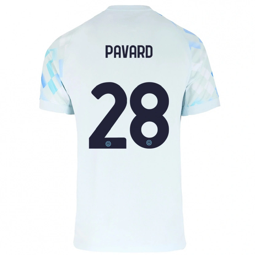 Danxen Męski Benjamin Pavard #28 Biały Niebieski Wyjazdowa Koszulka 2025/26 Koszulki Klubowe