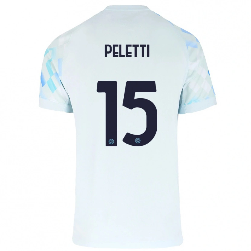 Danxen Męski Lamberto Peletti #15 Biały Niebieski Wyjazdowa Koszulka 2025/26 Koszulki Klubowe