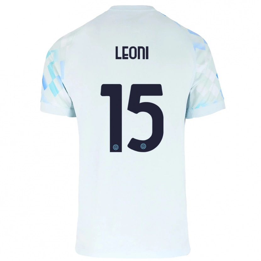 Danxen Męski Luca Leoni #15 Biały Niebieski Wyjazdowa Koszulka 2025/26 Koszulki Klubowe