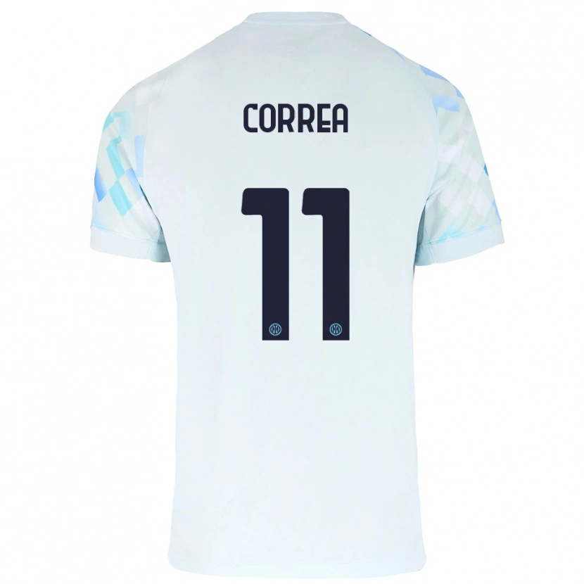 Danxen Męski Joaquin Correa #11 Biały Niebieski Wyjazdowa Koszulka 2025/26 Koszulki Klubowe