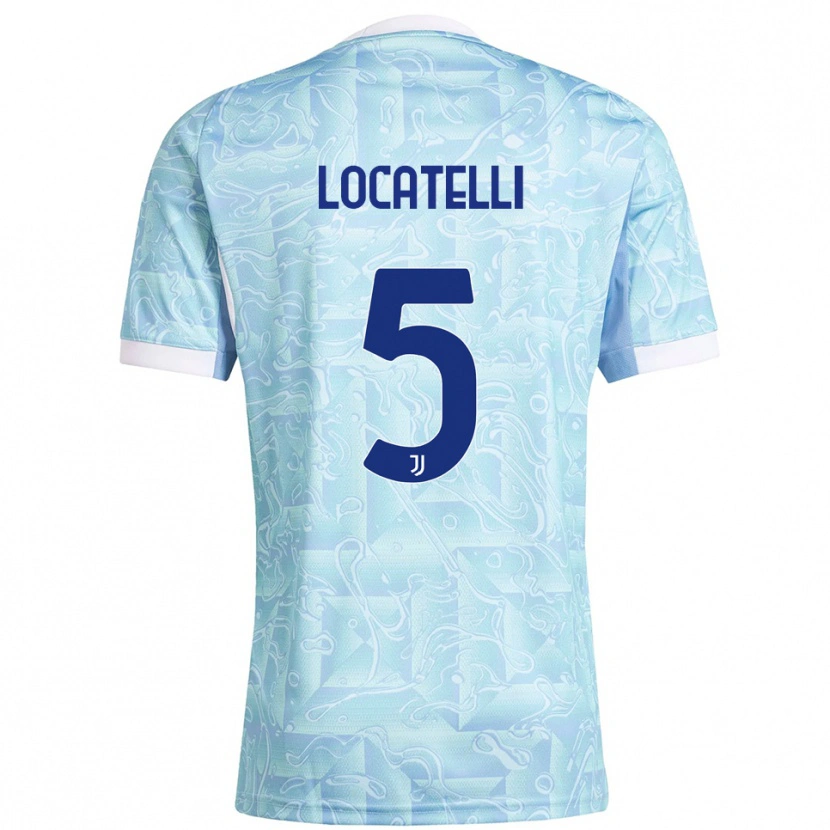 Danxen Męski Manuel Locatelli #5 Błękitny Żółty Wyjazdowa Koszulka 2025/26 Koszulki Klubowe