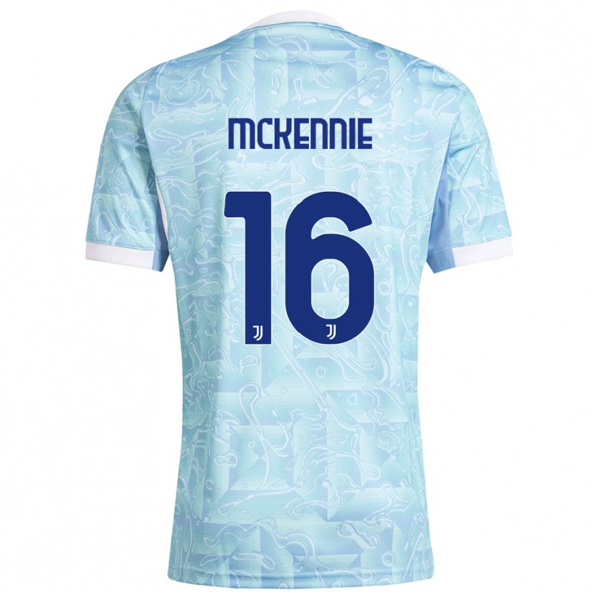 Danxen Męski Weston Mckennie #16 Błękitny Żółty Wyjazdowa Koszulka 2025/26 Koszulki Klubowe