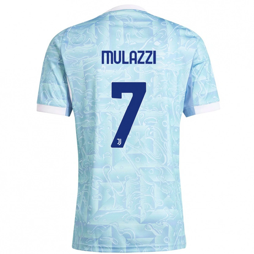 Danxen Męski Gabriele Mulazzi #7 Błękitny Żółty Wyjazdowa Koszulka 2025/26 Koszulki Klubowe