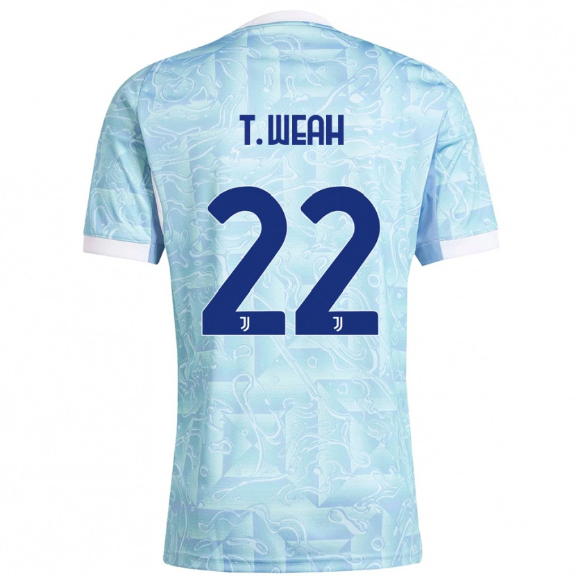 Danxen Męski Timothy Weah #22 Błękitny Żółty Wyjazdowa Koszulka 2025/26 Koszulki Klubowe