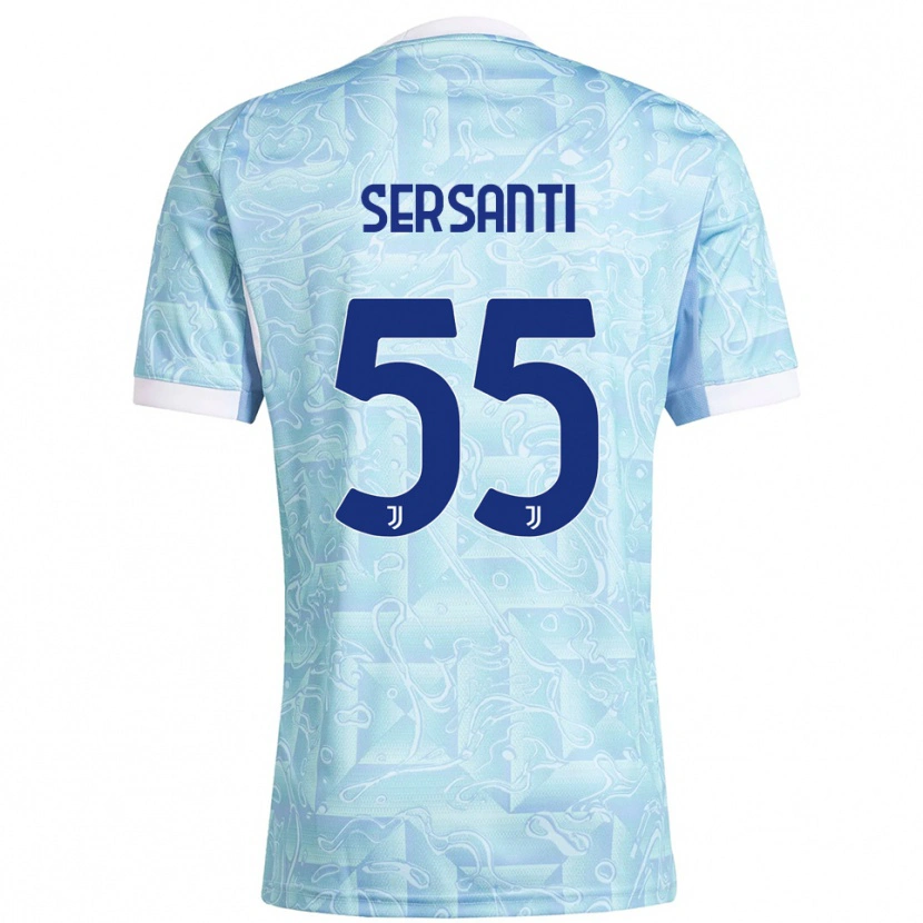 Danxen Męski Alessandro Sersanti #55 Błękitny Żółty Wyjazdowa Koszulka 2025/26 Koszulki Klubowe